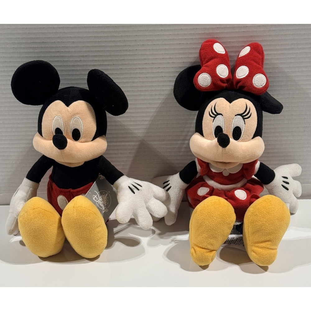 DISNEY Mickey & Minnie Mouse Plush Stuffies - 14"